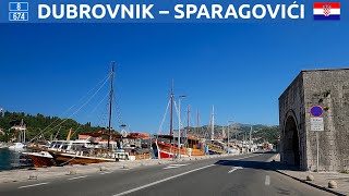 Driving in Croatia. Adrian highway north from Dubrovnik. 4K