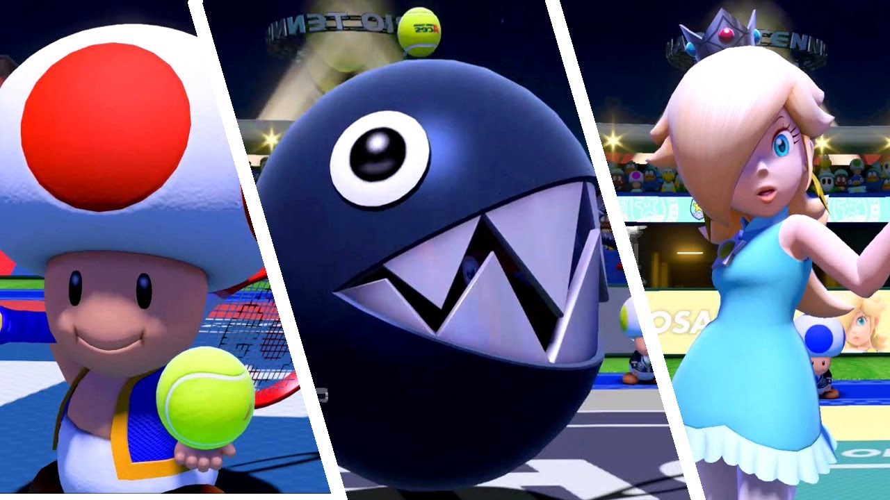 mario tennis aces, demo, all characters, mario, gameplay, mario tennis ...