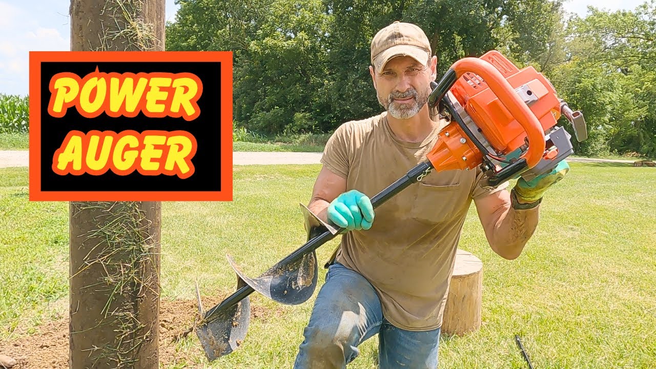 Digging Post Holes With Power Auger -- Unboxing Motorized Post Hole ...