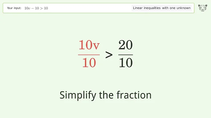 Solving Linear Inequalities: 10v-10 is Greater Than 10