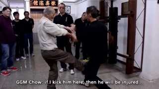 Wing Chun. Grandmaster Chow Tse Chuen, Dummy and Kicking Techniques Demonstration