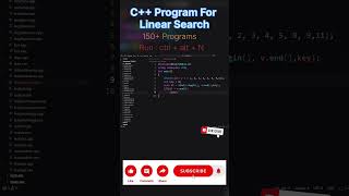 Program of Linear Search in C++ | #youtubeshorts #ytshorts #shorts #trending #coding #c #python#tech