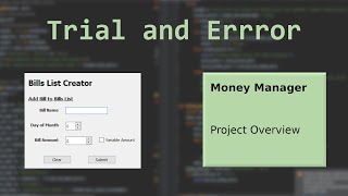 Money Manager Project Overview