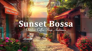 Sunset Seaside Cafe Ambience in Spain Outdoor Cafe Shop Ambience Relaxing Bossa Jazz for Happy Mood