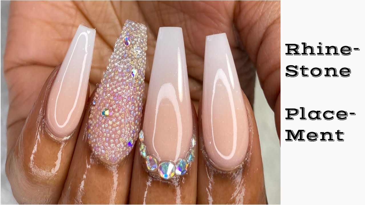 How To Place Rhinestones on Acrylic Nails, Caviar Beads