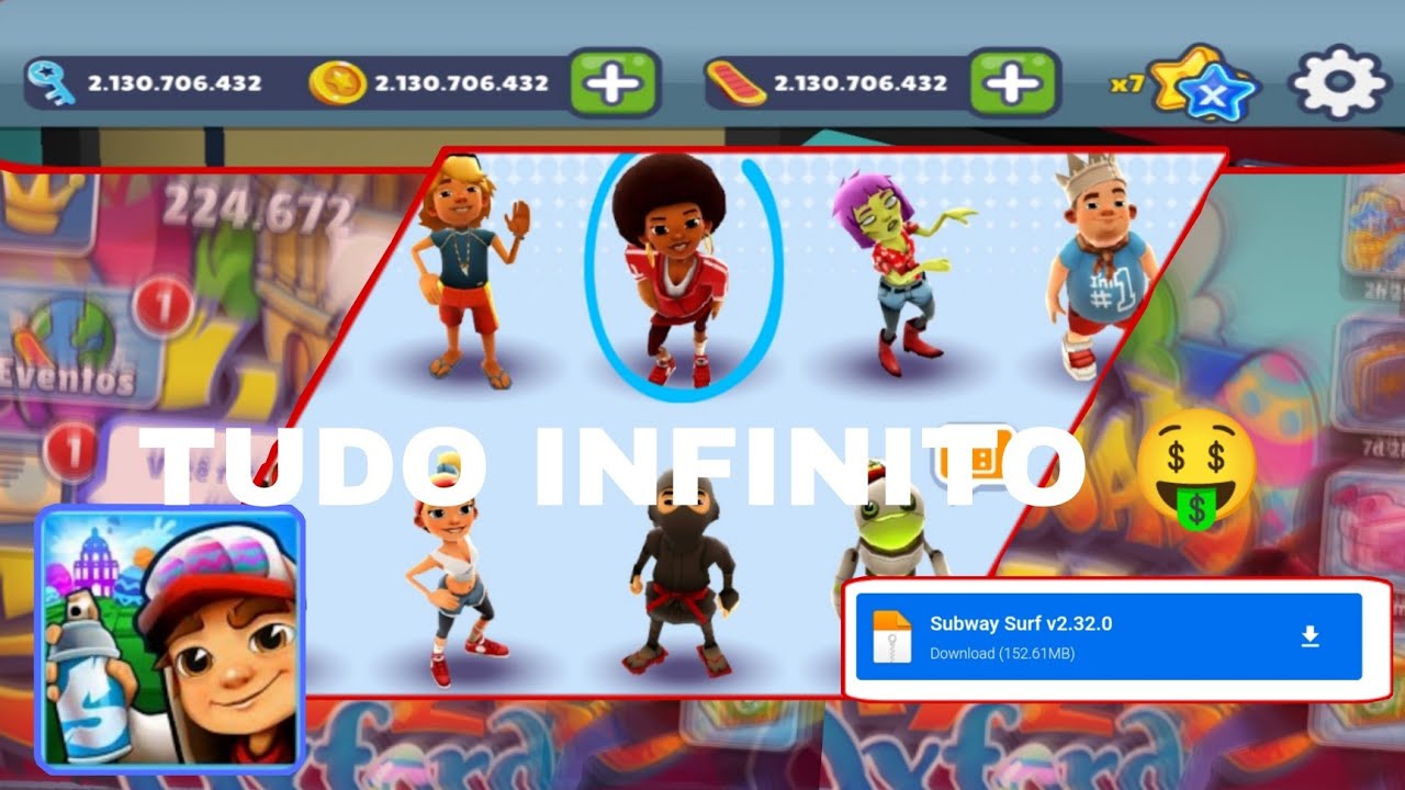 SUBWAY SURFERS COM (TUDO INFINITO) V2.32.0 ATUALIZADO 2022 - YouTube