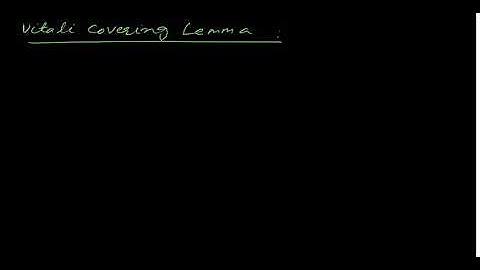Lecture 3.1 Vitali Covering Lemma