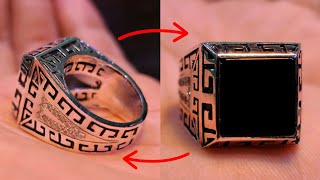 making custom jewelry for men - handmade black onyx ring