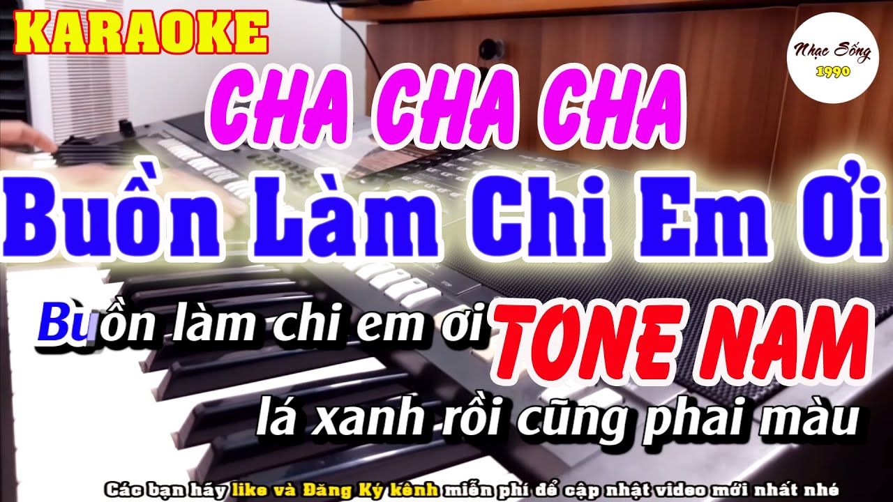Karaoke Buồn Làm Chi Em Ơi | Tone Nam(Hoài Lâm) CHA CHA CHA | Nhạc Sống 1990
