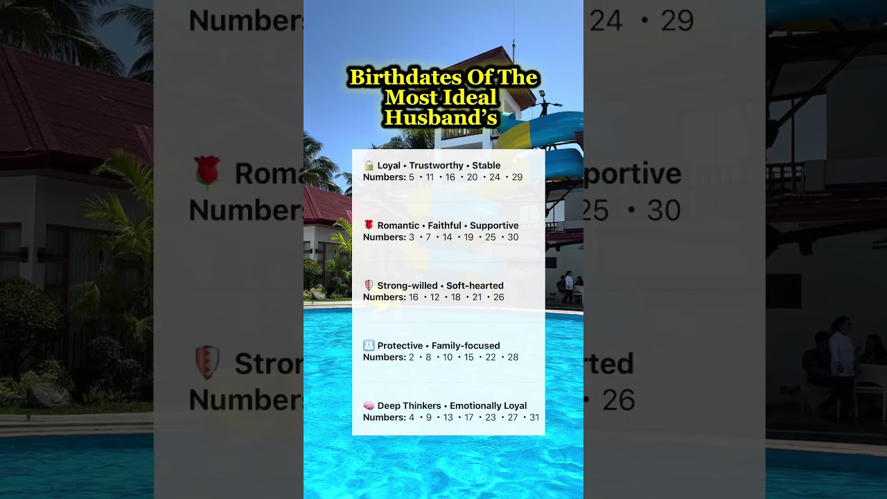 BIRTHDATES OF THE MOST IDEAL HUSBANDS 