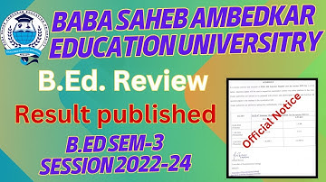 B.Ed. Review Result  Published 3rd Semester 2023 Session (2022-24) ||How to check Result
