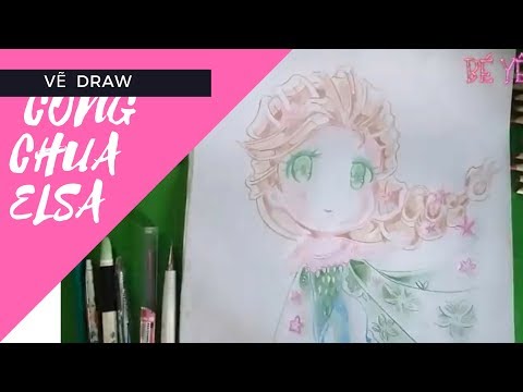 Video cách vẽ tranh công chúa elsa chibi siêu dễ thương - youtube