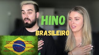 AMERICAN REACTS TO HINO NACIONAL BRASILEIRO/ INTERNATIONAL COUPLE 🇺🇸🇧🇷