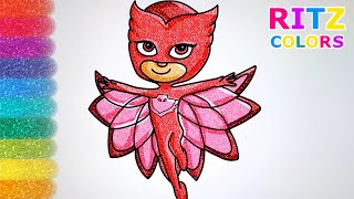 Coloring: Owlette❤ | How to Draw & Color Owlette | PJ Masks Coloring Book 3 | RITZ Colors