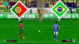 Ronaldo vs Neymar jr। PORTUGAL VS BRAZIL FIFA WORLD CUP FINAL PLENTY SHOOTOUT KICK GOAL । FIFA23.