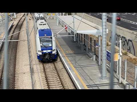 Siemens Desiro HC EMU train in testing at Tel Aviv Ha'Hagana Railway Station