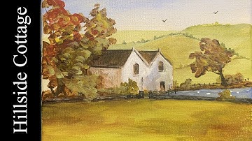 Hillside Cottage Acrylic painting Lesson