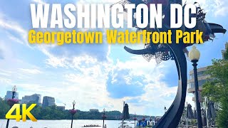 【4K】🇺🇸Washington DC - Georgetown Waterfront Park,  DC, USA