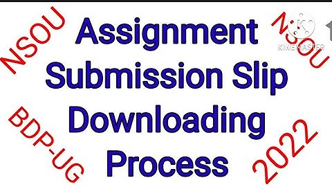 NSOU Assignment submission Slip Downloading 2022||#assignmentslip#assignmentdownload