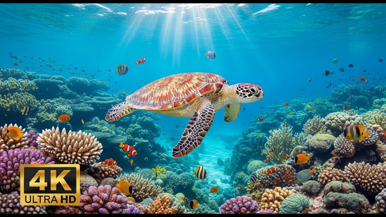 🌊 Beautiful Underwater World 4K – Tropical Fish & Calming Ocean Sounds