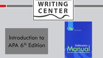Introduction to APA Citation Style (6th Edition)