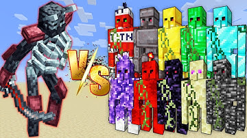 Mutant Wither Skeleton vs All Golems - Minecraft Mob Battle