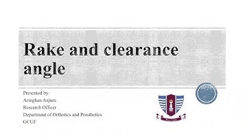 rake and clearance angle