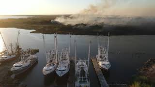 Shrimp Boats Near the Fire's Edge - Large Grass Fire -  #drone #fire #bayoulabatre #boat by TGIF365 81 views 6 months ago 7 minutes, 16 seconds