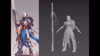 MASAI CYBORG 3D MODEL [ ZBRUSH TIMELAPSE ] - part 1