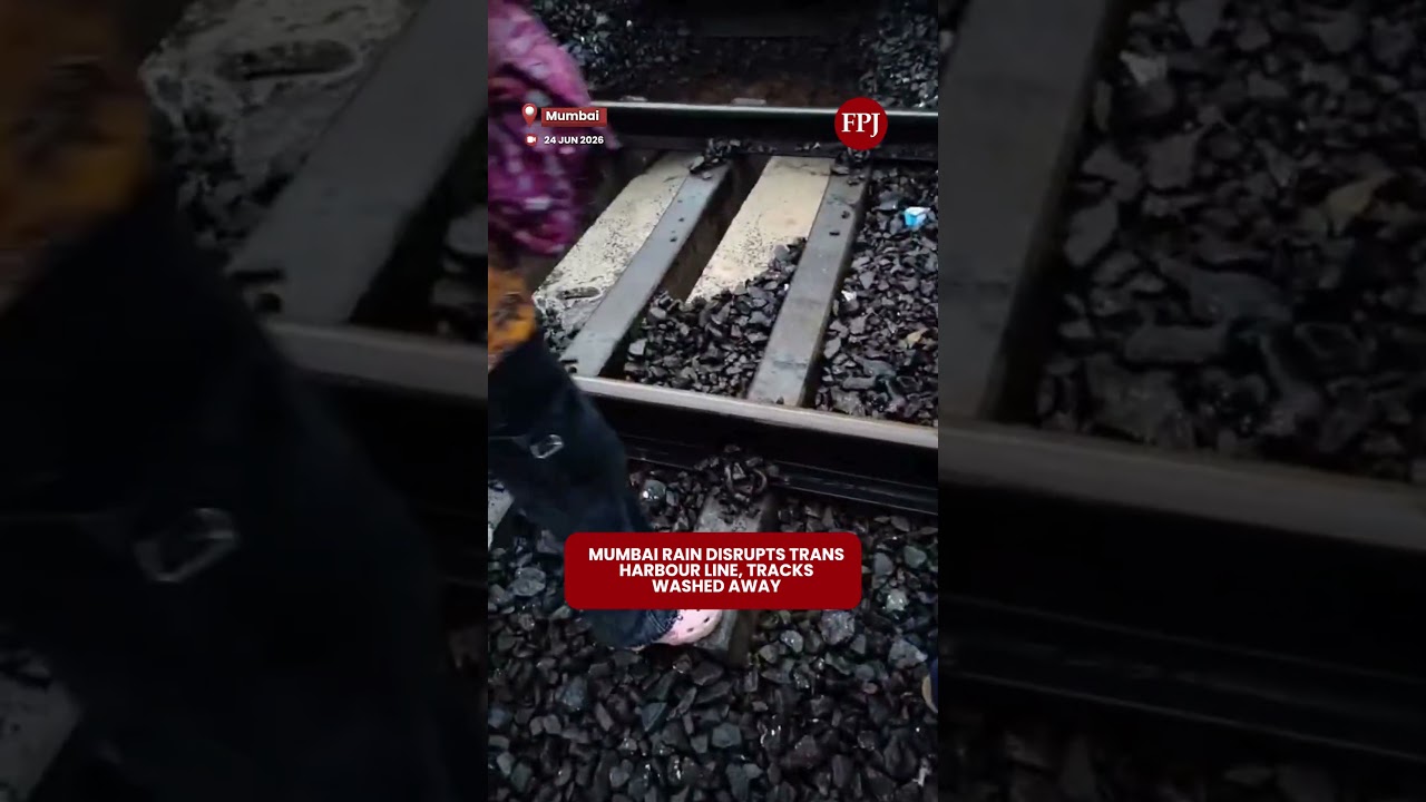 Mumbai Rain Disrupts Trans Harbour Line, Tracks Washed Away
