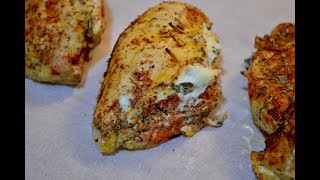 Chicken breast stuffed with spinach and cream cheese