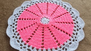 Thalposh ke desing Very Easy woolen rural design  Crochet table cover, Round table cover