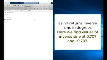 How MATLAB asin gives inverse sine in radians