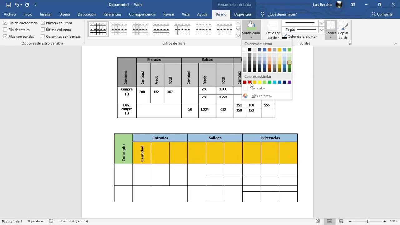 Tablas En Word Youtube