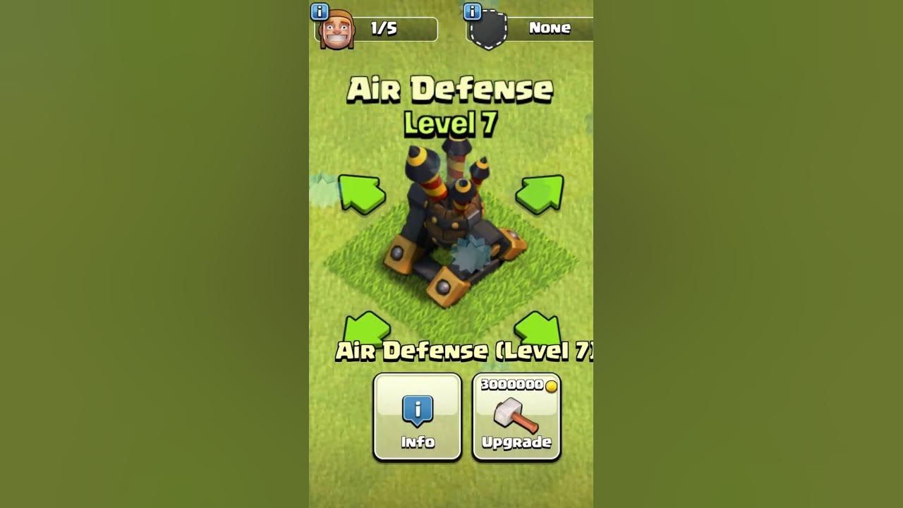Clash Of Clans Air Defense Levels - Air defence all levels upgrade / air defence 1 to max level upgrade in
