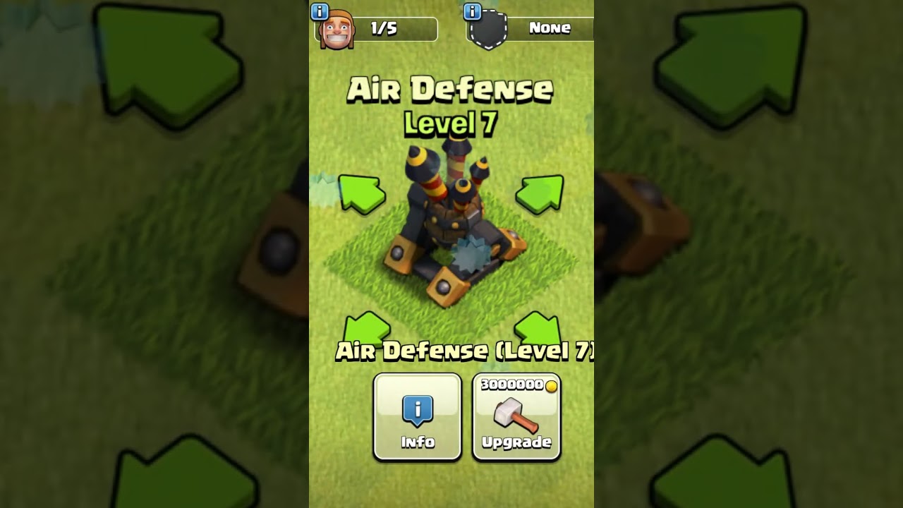 Air defence all levels upgrade / air defence 1 to max level upgrade in clash of clans