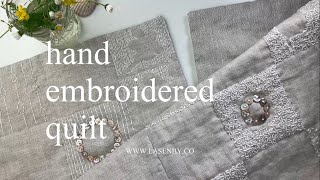 Calming Sewing Membership - Hand Embroidered Quilt