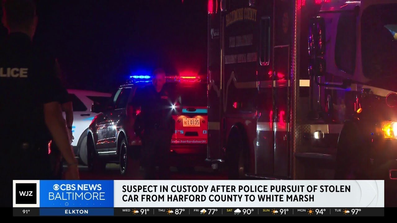 Suspect in custody after police pursuit from Harford County to White ...