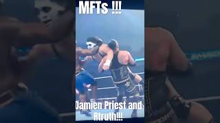 The MFTs and Solo Sikoa fight Damien Priest and R Truth for the Tag Team Championships #wwe #shorts