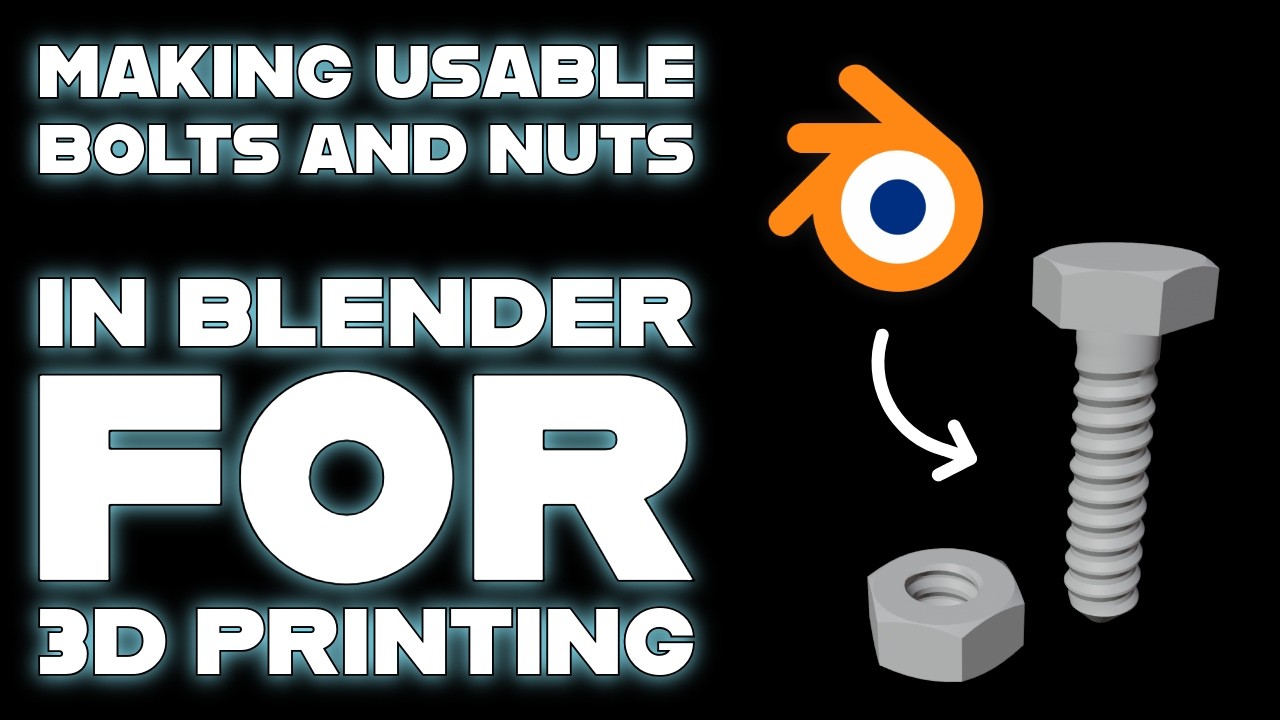 HOW TO USE BLENDER TO MAKE A BOLT AND NUT FOR 3D PRINTING #3DPRINTING # ...