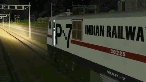 Patna Rajdhani Departure from Mughalsarai at Night by MSTS Open Rails