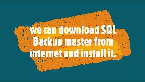 SQL backup using SQL Backup Master
