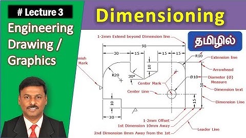 Dimensioning (Tamil) | Lecture 3 | Engineering Graphics | Principles | Methods | Dr.S.Malligarjunan