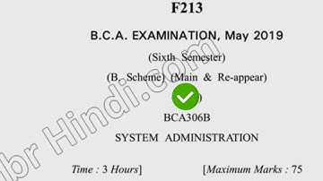 2019 Dcrust BCA 6th Sem System Administration Question Paper