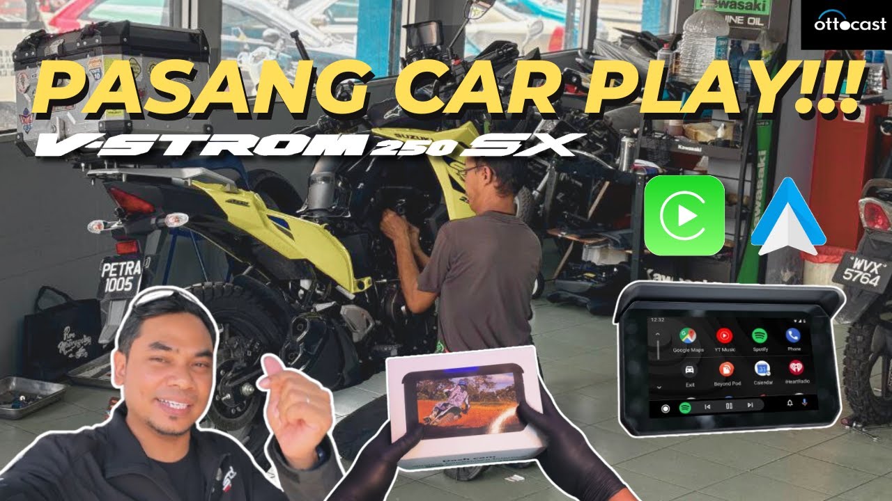 PASANG ANDROID AUTO DEKAT VSTROM 250 SX | @OTTOCAST LITE C5 SE - YouTube