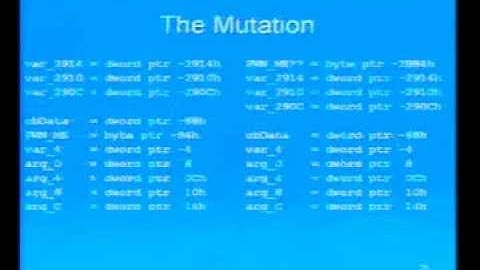 DEF CON 14 - Chris Eagle: Ripples in the Gene Pool - Creating Genetic: Mutations