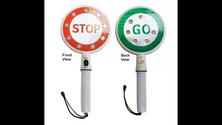 Handheld LED Stop And Go Traffic Sign Light, Battery Handheld Flashing Signage from BYBIGPLUS.COM