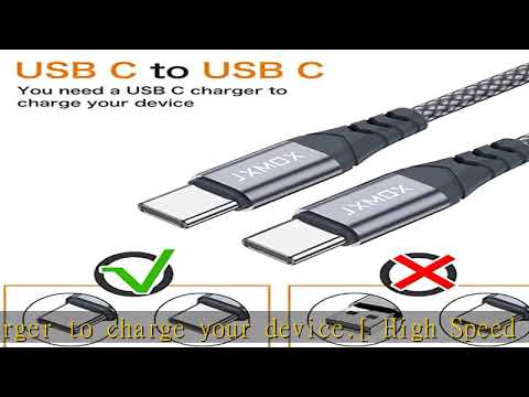 JXMOX Short USB C to USB C Cable 60W, (2 Pack 1ft) Type C Fast Charging Cord Charger Compatible wit