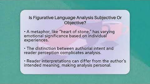 Is Figurative Language Analysis Subjective Or Objective? - The Prose Path