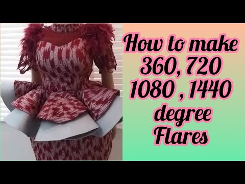HOW TO MAKE 360, 720, 1080 AND 1440 DEGREE PEPLUM FLARE || 720 DEGREE FLARE|| 1440 DEGREE FLARE